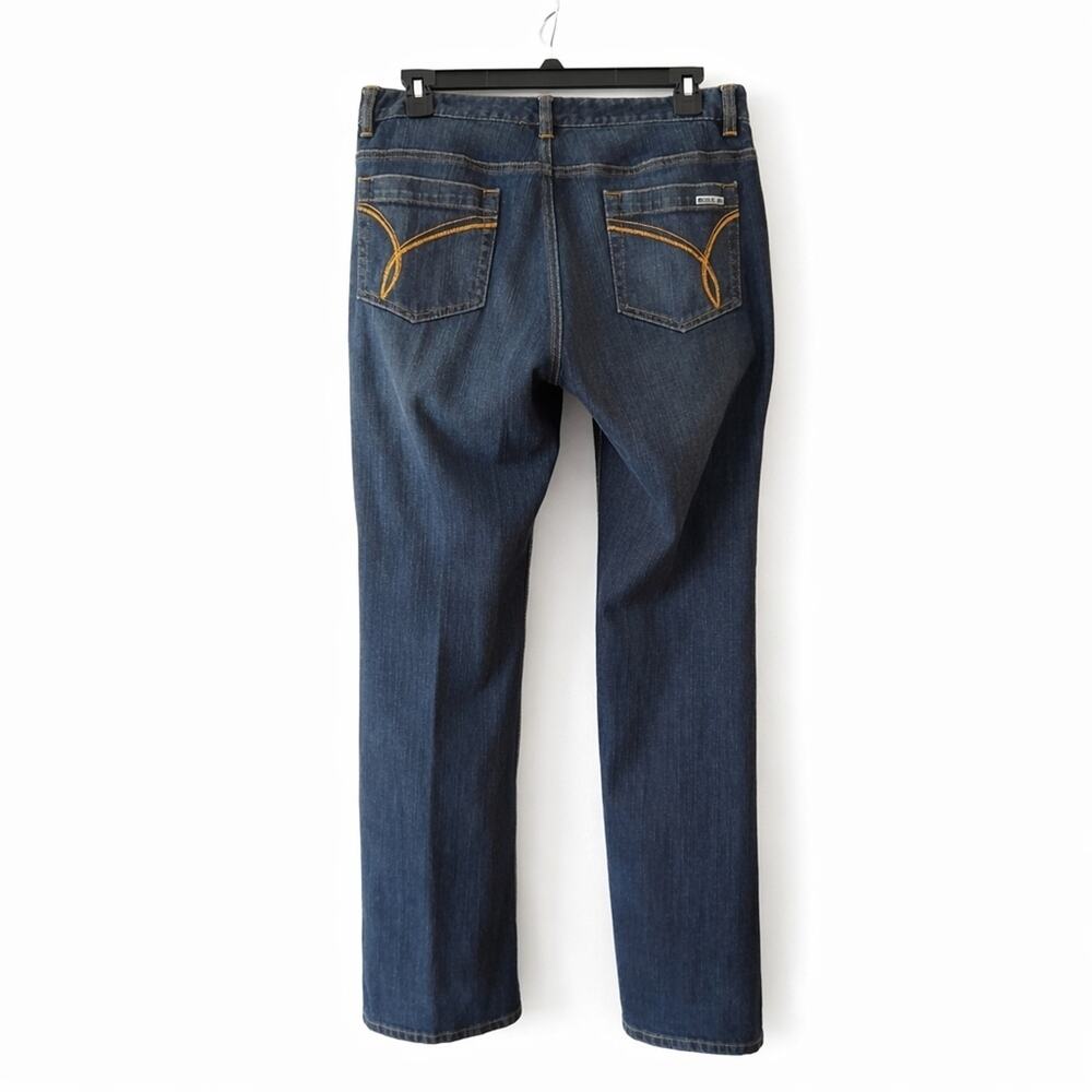 Michael Kors Dark Wash Straight Leg Jeans Size 10 Stretch Denim - Picture 3 of 5